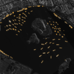 Vectores de Embarcaciones de Capella Space sobre imágen satelital